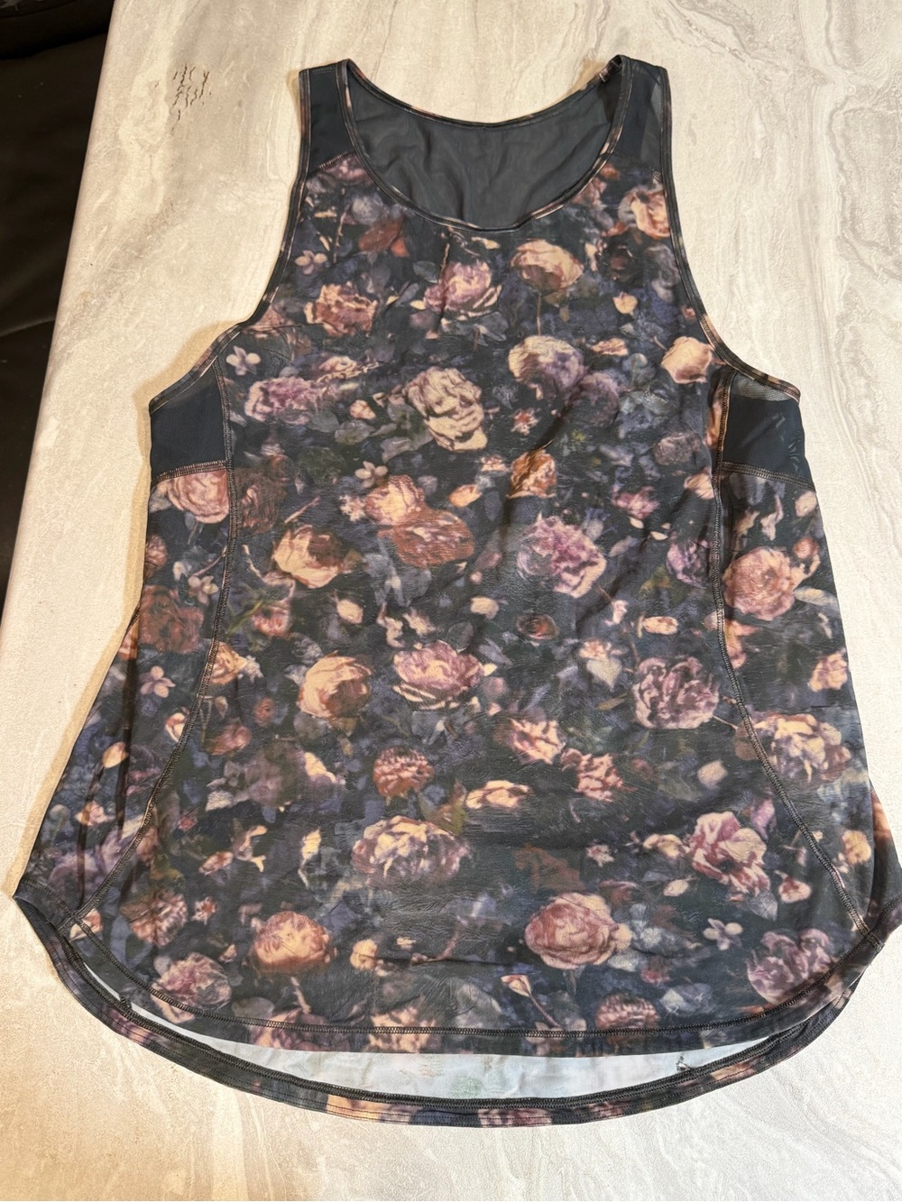 lululemon athletica Floral Racerback Tank - Black with Purple & Blush
